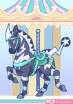 ambiguous_gender amusement_ride bridle carousel feral hooves ko-fi_logo patreon_logo patreon_username reins saddle seat conditional_dnp nakoo ko-fi nintendo patreon pokemon equid equine generation_5_pokemon mammal pokemon_(species) zebra zebstrika 2022 hi_res