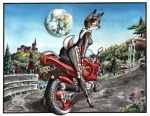 anthro butt earth female hooves looking_back moon motorcycle planet rural solo vehicle amiral_aesir suzuki deer mammal