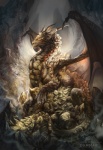 ambiguous_gender black_body black_claws black_skin claws feral grey_body grey_skin membrane_(anatomy) membranous_wings solo tail wings alectorfencer mythology dragon mythological_creature mythological_scalie scalie hi_res