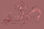 anthro back_massage biped blush bulge drone duo eyes_closed fur gas_mask glistening heart_symbol latex male mask massage massaging nozzle null_bulge simple_background banderi a. canid canine fox mammal 2021 digital_drawing_(artwork) digital_media_(artwork) hi_res