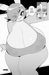 5_fingers :q anthro big_breasts blush bodily_fluids breasts breath camisole cleavage clothed clothing dialogue duo eye_through_hair eyebrow_through_hair eyebrows eyelashes eyelashes_through_hair eyewear female female_anthro fingers glasses hair hair_over_eye huge_breasts hyper hyper_breasts looking_at_viewer off_shoulder open_mouth open_smile round_glasses smile speech_bubble sweat sweatdrop taking_picture taking_selfie text tongue tongue_out translucent translucent_hair chromapan clare_(themushlord) lagomorph leporid mammal rabbit 2025 english_text greyscale hi_res monochrome signature