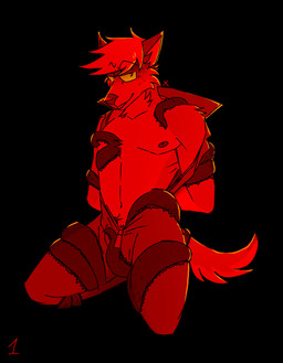 anthro barazoku biped clothing dark fluffy kneeling male mane nipples simple_background smile smirk solo suit tentacles uniform xenford tarot_servold canid canine canis domestic_dog mammal wolf 2017 smaller_version_at_source