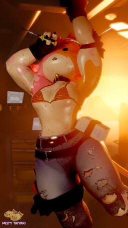 anthro bikini bikini_top bodily_fluids clothing female garage musk solo sunset sweat sweatdrop swimwear two-piece_swimsuit meltytaiyaki akittu_(modeler) epic_games fortnite cate_meowdy calico_cat domestic_cat felid feline felis mammal 3d_(artwork) 4k 9:16 absurd_res digital_media_(artwork) hi_res