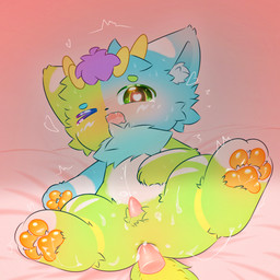 anal anthro anus bed bedroom_sex blush blush_lines blushing_profusely bodily_fluids claws cum cum_drip cum_in_ass cum_inside cum_on_penis dripping duo ethan(minglan) fur furniture genital_fluids genitals green_body green_fur happy heart_eyes heart_symbol heterochromia looking_down looking_pleasured lying lying_on_bed male male/male narrowed_eyes on_bed on_side one_eye_closed open_mouth pawpads penis sex shaking spread_legs spreading toe_claws trembling ethan- mythology dragon furred_dragon furred_scalie mythological_creature mythological_scalie scalie absurd_res hi_res