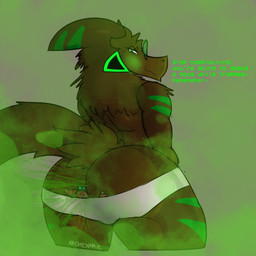 anthro big_butt butt clothing fart fart_fetish gas gassy macro male male/male micro underwear archenarie kairos_(archenarie) zanite kobold scalie sergal 1:1 hi_res