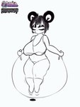 anthro big_breasts breasts clothed clothing female fur hair nipples simple_background solo white_body white_fur urbanica fan_character praya_the_panda animal_humanoid bear giant_panda humanoid mammal 3:4 animated digital_media_(artwork) short_playtime sketch