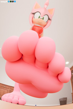 5_toes anthro duo feet female female_anthro foot_fetish foot_focus foot_play humanoid_feet low-angle_view male male/female male_anthro micro nano plantigrade soles toes trampling underfoot coceyx sega sonic_the_hedgehog_(series) amy_rose sonic_the_hedgehog eulipotyphlan hedgehog mammal 2:3 3d_(artwork) absurd_res digital_media_(artwork) hi_res