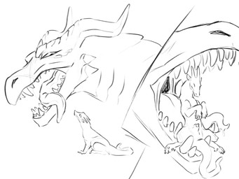 ambiguous_gender animal_genitalia anus duo feral genitals horn male male/ambiguous mawplay penis penis_tip scales sheath teeth tongue vore lycaenops mythology dragon mythological_creature mythological_scalie scalie 4:3 hi_res monochrome