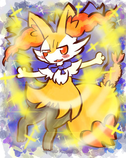 ambiguous_anthro ambiguous_gender anthro biped blush cape cape_only clothing cute_fangs detailed_background digitigrade dipstick_tail fangs food front_view looking_at_viewer markings mostly_nude object_in_tail open_:3 shrimp_(food) solo tail tail_markings teeth annyui0611 nintendo pokemon braixen canid generation_6_pokemon mammal pokemon_(species) 2022 absurd_res digital_drawing_(artwork) digital_media_(artwork) full-length_portrait hi_res japanese_description portrait translated_description