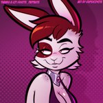 anthro breasts brown_eyes brown_hair clothing collarbone eyebrows eyelashes female glistening hair solo white_body psicoyote lagomorph leporid mammal rabbit 2025 hi_res portrait