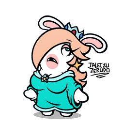 anthro bangs big_breasts black_eyebrows blue_eyes breasts buckteeth cleavage clothed clothed_anthro clothed_female clothing crown dress ear_piercing ears_down eyebrow_through_hair eyebrows eyelashes eyelashes_through_hair featureless_legs female female_anthro frown fur gem hair hair_over_eye headgear lidded_eyes long_ears long_hair looking_up mitten_hands noseless open_frown open_mouth piercing pivoted_ears ruby_(gem) sapphire_(gem) simple_background solo standing star_ear_piercing tan_body tan_eyelids tan_skin teal_clothing teal_dress teeth text translucent translucent_hair white_background white_body white_fur jaleczu mario_bros mario_plus_rabbids_sparks_of_hope nintendo raving_rabbids rayman_(series) ubisoft rabbid_rosalina lagomorph mammal rabbid 1:1 2026 artist_name crossover digital_drawing_(artwork) digital_media_(artwork) english_description english_text flat_colors hi_res