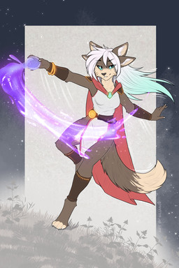 4_ears anthro athletic athletic_anthro bangs bedroom_eyes blue_eyes bottomwear bracelet breasts brown_body brown_fur cape clothed clothed_anthro clothed_female clothing curvy_figure dipstick_tail female female_anthro front_view fur glowing gold_(metal) gold_bracelet gold_jewelry hair hourglass_figure inner_ear_fluff jewelry leg_warmers legwear loincloth long_hair looking_at_viewer magic magic_user markings multi_ear narrowed_eyes on_one_leg potion red_cape red_clothing seductive simple_background slim small_breasts small_waist solo standing tail tail_markings tuft white_hair silianor callista_(silianor) felid feline mammal 2:3 digital_media_(artwork) hi_res
