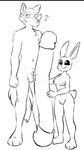 animal_genitalia anthro balls breasts dildo double_dildo feet female genitals hyper hyper_dildo male massive_dildo nipples nude pussy sex_toy sheath toes shoelace_(artist) beastars haru_(beastars) legoshi_(beastars) canid canine canis domestic_rabbit dwarf_rabbit lagomorph leporid mammal oryctolagus rabbit wolf hi_res monochrome