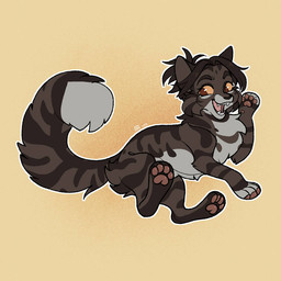 ambiguous_gender brown_body brown_fur brown_hair brown_markings dipstick_tail feral feral_with_hair feralized fur hair markings pawpads pink_pawpads quadruped red_eyes simple_background smile solo stripes tail tail_markings white_body white_fur yellow_background yellow_sclera silveyytm attack_on_titan gabi_braun domestic_cat felid feline felis mammal norwegian_forest_cat 1:1 2019 female_(lore)