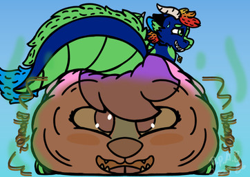 abdl big_diaper diaper feces huge_diaper hyper_diaper messy smelly soiling dekudrunx17 mythology dragon mammal mephitid mythological_creature mythological_scalie scalie skunk absurd_res hi_res