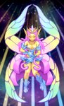 breasts clothed clothing eyes_closed female hair humanoid_pointy_ears long_hair not_furry pink_eyes pointy_ears smile solo wings potterzilla terraria empress_of_light fairy humanoid absurd_res hi_res