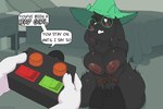 anthro bdsm big_breasts bound breasts crossgender duo female looking_pleasured male male/female petplay roleplay sex_toy short_stack sybian text masc0t361 deltarune undertale_(series) ralsei bovid caprine goat mammal 3:2 english_text hi_res