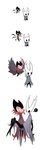 anthro black_body carrying_another clothed clothing duo exclamation_point flying horn male simple_background size_difference white_background young zephov hollow_knight team_cherry grimmchild_(hollow_knight) the_knight_(hollow_knight) arthropod insect vessel_(species) absurd_res hi_res adopted_(lore) adopted_son_(lore) nonbinary_(lore)