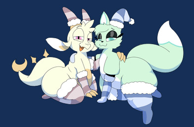 ambiguous_gender anthro big_butt butt claws clothing duo female fur horn huge_butt intersex intersex/female light_body light_fur looking_at_viewer open_mouth tail thick_thighs white_body wide_hips cake_top chikn_nuggit mythology fwench_fwy_(chikn_nuggit) slushi_(chikn_nuggit) canid canine dragon fox mammal mythological_creature mythological_scalie scalie digital_media_(artwork) hi_res nonbinary_(lore)