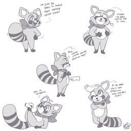 4_fingers anthro barefoot biped blush casual_nudity chibi dialogue disembodied_hand duo featureless_chest featureless_crotch feet fingers foot_grab humanoid_hands kerchief kerchief_only looking_up male male_anthro markings mostly_nude mostly_nude_anthro mostly_nude_male neckerchief neckerchief_only neckwear petting plantigrade poking pose ring_(marking) ringed_tail simple_background striped_markings striped_tail stripes tail tail_markings text white_background nekostar indigo_park rambley_raccoon mammal procyonid raccoon 1:1 2025 dated digital_drawing_(artwork) digital_media_(artwork) english_text flat_colors full-length_portrait greyscale handwritten_text hi_res monochrome multiple_images portrait signature