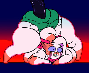 animal_genitalia animal_penis anthro big_breasts big_butt blue_eyes breasts butt equine_genitalia equine_penis female genitals multicolored_body penis inkyproduction adventure_time cartoon_network cake_the_cat domestic_cat felid feline felis mammal hi_res