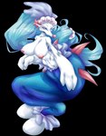 areola big_breasts blue_eyes blue_hair breasts busty_feral female feral genitals hair long_hair looking_at_viewer nipples nude pink_areola pink_nipples pussy simple_background solo white_body suddenhack nintendo pokemon generation_7_pokemon mammal marine pinniped pokemon_(species) primarina absurd_res hi_res