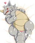 <3 bed blush claws cloaca female feral fluids horn lying nintendo on_back on_bed pokémon red_eyes rhydon solo video_games wide_hips wkar
Rating: Explicit
Score: 13
User: chdgs
Date: September 15, 2013