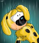 anthro male raining solo racksana marsupilami_(series) spirou_magazine marsupilami_(character) mammal marsupilami primate hi_res