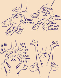 ambiguous_gender begging dialogue disembodied_hand duo ears_back ears_down frustrated humanoid_hands pivoted_ears simple_background text white_background animancer luck_(animancer) dipodid jerboa mammal rodent 2025 english_text hi_res sequence sketch female_(lore)
