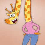 anthro blue_bottomwear blue_clothing blue_pants bottomwear clothed clothing female horn long_neck looking_at_viewer markings open_mouth pants pink_clothing pink_topwear smile solo spots spotted_markings toony topwear scobionicle99 cartoon_network my_gym_partner's_a_monkey ingrid_giraffe giraffe giraffid mammal 1:1 2016 flat_colors hi_res