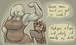 anthro breasts duo female flexing muscular muscular_female slightly_chubby sparkles dragon-chan undertale undertale_(series) frisk_(undertale) toriel boss_monster_(undertale) bovid caprine human mammal 2016