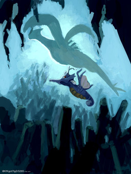 ambiguous_gender blue_body duo feral red_eyes underwater water kfkgot7ig2r5265 nintendo pokemon generation_2_pokemon kingdra legendary_pokemon lugia pokemon_(species) 2025 3:4 absurd_res hi_res signature