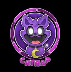 anthro black_nose black_sclera detailed_eyes fluffy fur jewelry looking_at_viewer male male/male moon_necklace necklace open_mouth open_smile purple_body purple_fur purple_skin red_tongue smile solo tongue white_eyes jdbo-arts mob_entertainment poppy_playtime smiling_critters catnap_(poppy_playtime) critters_(poppy_playtime) domestic_cat felid felidae feline felis living_toy mammal alpha_channel hi_res portrait