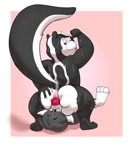 anthro anus bodily_fluids butt_sniffing crouching dominant duo facesitting male male/male musk nose_to_anus sitting sitting_on_another sniffing stinkface sweat tongue tongue_out inflatingskunk looney_tunes warner_brothers pepe_le_pew sylvester_(looney_tunes) domestic_cat felid feline felis mammal mephitid skunk absurd_res hi_res
