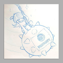 anthro bedroom_eyes bent_arm bent_leg blue_line_art blue_mouth border bottomwear clothed clothed_anthro clothed_female clothing crop_top eyelashes featureless_legs female female_anthro flat_chested fully_clothed fully_clothed_anthro fully_clothed_female grey_border hair half-closed_eyes logo long_hair mitten_hands motion_lines mushroom_hat narrowed_eyes no_pupils noseless open_mouth open_smile pattern_bottomwear pattern_clothing pattern_shorts seductive shirt shorts simple_background sitting_on_object sitting_on_wrecking_ball smile smiling_at_viewer solo sparkles spots spotted_bottomwear spotted_clothing spotted_crop_top spotted_shorts topwear white_background white_eyes wrecking_ball claudia_tuci raving_rabbids rayman_(series) ubisoft lagomorph mammal rabbid 1:1 2018 colored_line_art colored_pencil_(artwork) english_description hi_res traditional_media_(artwork)