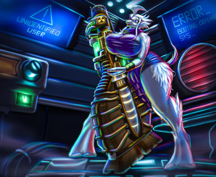 2_toes anthro big_breasts big_butt breasts butt claws feet female fluffy larger_female science_fiction size_difference solo standing thick_thighs toes deejayskullz rimworld humanoid thrumbo 2024 hi_res