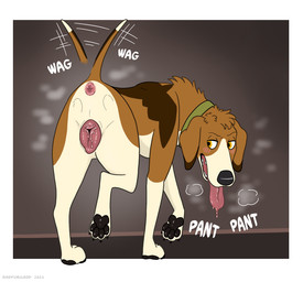 andromorph animal_genitalia animal_vulva anus aroused bestiality blush blush_lines bodily_fluids breath butt canine_genitalia canine_vulva drooling female female_feral feral genital_fluids genitals in_heat intersex panting pawpads paws raised_tail saliva solo steam tail tail_anus tail_motion tailwag tongue tongue_out vaginal_fluids vulva badfurgood american_foxhound canid canine canis domestic_dog foxhound hunting_dog mammal scent_hound hi_res trans_(lore) trans_man_(lore)
