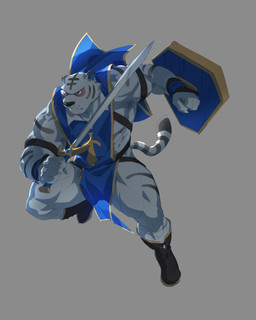 abs armor biceps black_stripes clothed clothing footwear fur grey_background male melee_weapon muscular muscular_male nipples quads shield shoes simple_background solo striped_body striped_fur stripes sword thick_thighs triceps unconvincing_armor warrior weapon white_body white_fur rollingstoneeeeee animal_crossing nintendo rolf_(animal_crossing) felid mammal pantherine tiger absurd_res hi_res