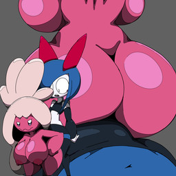 anthro duo female humanoid_on_anthro male male/female greepurl nintendo pokemon gun_(greepurl) generation_3_pokemon generation_9_pokemon humanoid kirlia pokemon_(species) tinkaton 1:1 animated hi_res