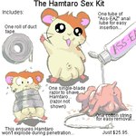 abuse advertisement animal_abuse balls big_balls bodily_fluids commercial duct_tape explanation feral forced_shaving fur genitals lube lube_container male orange_body orange_fur shaved solo tape text white_body white_fur unknown_artist hamtaro_(series) hamtaro cricetid hamster mammal rodent 1:1 aliasing digital_media_(artwork) english_text low_res oekaki