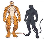 animal_genitalia anthro balls beard_ring big_muscles big_sheath black_body black_fur black_hair black_nose black_spots brown_body brown_fur brown_hair brown_stripes casual_nudity cheek_tuft claws countershading dewclaw dipstick_tail dreadlocks duo ear_piercing ear_ring facial_hair facial_tuft fully_sheathed fur genitals green_eyes hair hair_jewelry inner_ear_fluff long_tail looking_at_viewer male markings muscular muscular_anthro muscular_male nipple_outline nipples nude orange_body orange_eyes orange_fur pawpads penis penis_tip piercing pink_nose pubes pupils ring_piercing saggy_balls sheath short_hair simple_background slit_pupils spots spotted_body spotted_fur standing striped_body striped_fur stripes tail tail_markings thick_thighs thin_tail toe_claws tuft vein veiny_muscles whiskers white_background white_body white_fur suchmim microsoft the_elder_scrolls felid jaguar khajiit mammal pantherine tiger hi_res