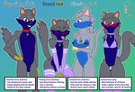 animal_genitalia anthro areola armwear balls blue_areola blue_body blue_eyes blue_fur blush blushing_profusely bodily_fluids bra breasts broken_key brown_eyes chastity_device chest_tuft clothing collar dual_persona eyes_closed female femboy fur genital_fluids genitals grey_body grey_fur group hair jewelry leaking_precum legwear male navel necklace nipples penis penis_tip permanent_chastity_device ponytail precum purple_clothing pussy scrunchie sheath smile smiling_at_viewer square_crossover tail text text_box thick_thighs thigh_highs tongue tongue_out tuft underwear yellow_body yellow_fur scoutthecat02 scout_the_cat_(character) domestic_cat felid feline felis mammal english_text hi_res