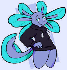 anthro blue_body blue_eyes bottomless clothed clothing geometric_background hand_on_hip jacket jacket_only male simple_background solo topwear topwear_only catjamn amphibian aquatic axolotl mole_salamander salamander 2022 aliasing digital_media_(artwork)