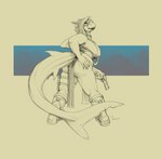 anthro big_breasts big_butt breasts butt female overweight solo tail thick_thighs weapon gorath feng carpet_shark fish marine shark whale_shark absurd_res hi_res sketch