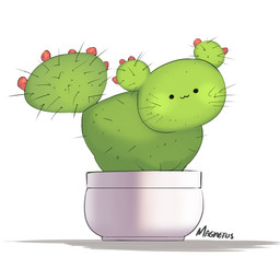 :3 ambiguous_gender cactus feral green_body grey_background plant plant_pot quadruped simple_background solo magnetus cactus_cat cactus_creature domestic_cat elemental_creature fearsome_critter felid feline felis flora_fauna mammal 1:1 digital_media_(artwork) hi_res