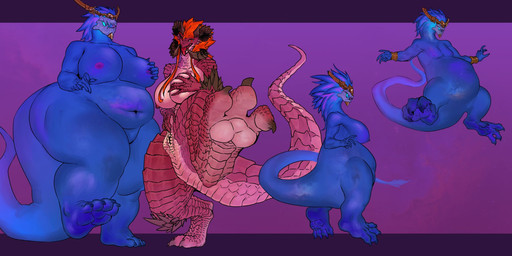belly breasts duo feet female female/female foot_focus non-mammal_breasts slightly_chubby weight_gain 7415926 league_of_legends mythology riot_games tencent aurelion_sol_(lol) dragon kaiju mythological_creature mythological_scalie scalie 2:1 hi_res