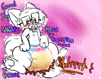 anthro baby_talk blush caption clothed clothing collar dialogue diaper eyewear feces feminization glasses glitter_(sparklewolf_radio) good_girl male object_in_mouth offscreen_character onomatopoeia pacifier pacifier_in_mouth paws pooping soiled_diaper soiling soiling_diaper solo sound_effects sparklefur sparklewolf_radio text unclean_diaper used_diaper using_diaper vowelless vowelless_sound_effect wearing_diaper wearing_glasses anonymous_artist glitterpop! glitter_(glitterpop!) canid canine canis mammal wolf absurd_res english_text hi_res