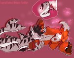 anthro blush bound cunnilingus duo female looking_pleasured male male/female moan oral sex striped_body stripes vaginal leapsandtumbles muffy_(leapsandtumbles) canid canine fish fox mammal marine shark picture_in_picture