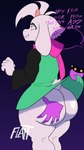 2d_animation 9:16 ambiguous_gender animated anthro big_butt bottomless bottomless_ambiguous bottomless_anthro bovid butt butt_grab caprine clothed clothing command command_to_look deltarune dialogue disembodied_hand duo english_text female flait frame_by_frame fur grope hand_on_butt hi_res huge_butt male male/female male_focus mammal name_drop name_in_dialogue no_underwear onomatopoeia ralsei robe scarf short_playtime solo_focus sound_effects speech_bubble susie_(deltarune) text thick_thighs translucent_speech_bubble undertale undertale_(series) white_body white_fur