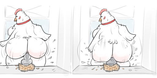 anthro avian_caruncle back_boob beak big_butt breasts butt collar comb_(anatomy) dildo dildo_in_vagina dildo_insertion farm feathered_wings feathers female head_crest huge_butt penetration riding_dildo sex_toy sex_toy_in_vagina sex_toy_insertion slightly_chubby solo vaginal vaginal_penetration winged_arms wings riisyn avian bird chicken galliform phasianid hi_res